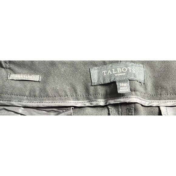 Talbots Heritage Pants Black Stretch Wide Leg Women's Size 14w (Fit 36x31) - Picture 11 of 12